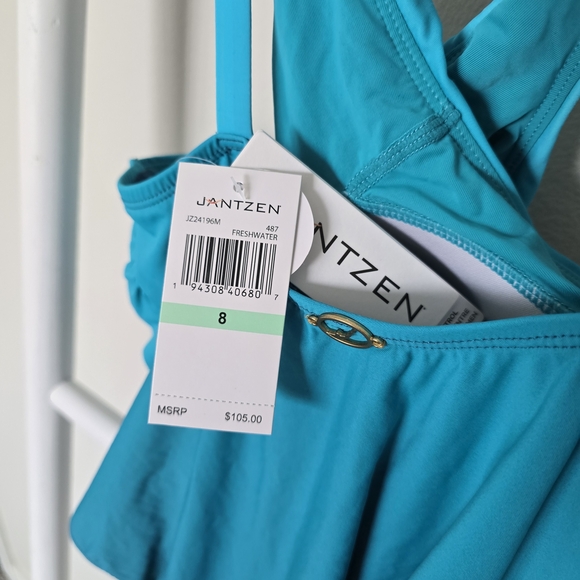 NWT Jantzen Ombre Blue One-Piece Swimsuit Size 8 - Picture 6 of 7